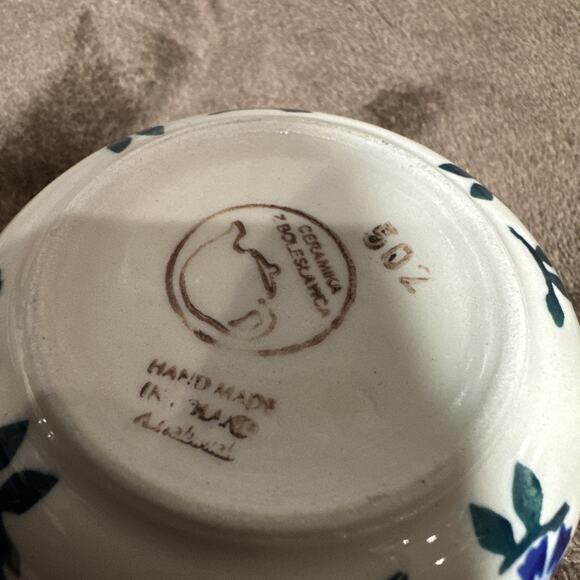 Ceramika Z Bolestawca Set Of 3 Bowls Handmade Polish Pottery Signed & Numbered - Picture 10 of 10